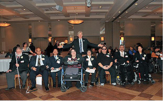 Toronto: Mayor David Miller with recipients of 2008 Unsung Heros awards